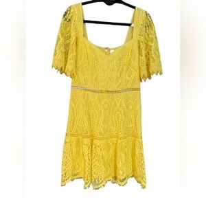 SAYLOR Sunny Yellow Lace Off-Shoulder Dress